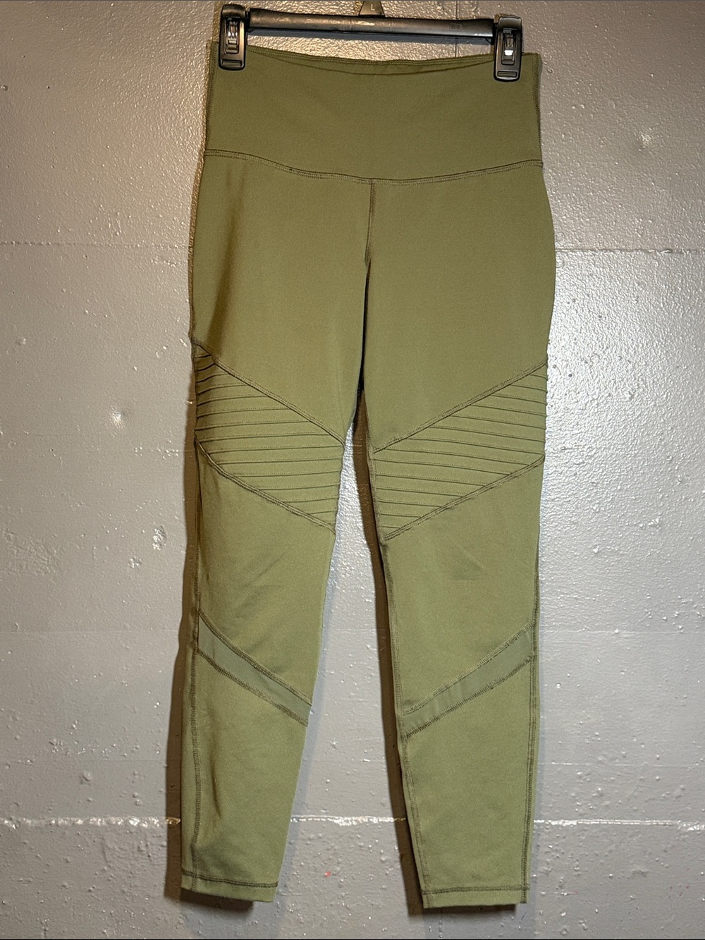 Old Navy Olive Green Moto-Panel High-Rise Leggings